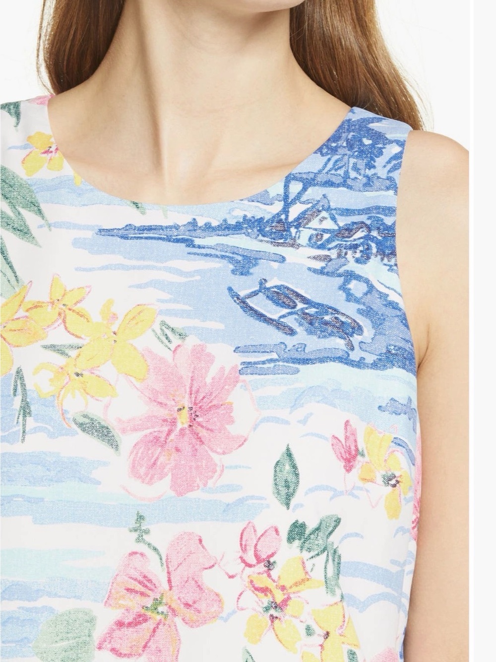 Tommy Bahama Floral Sleeveless Top in Blue, Pink & Yellow